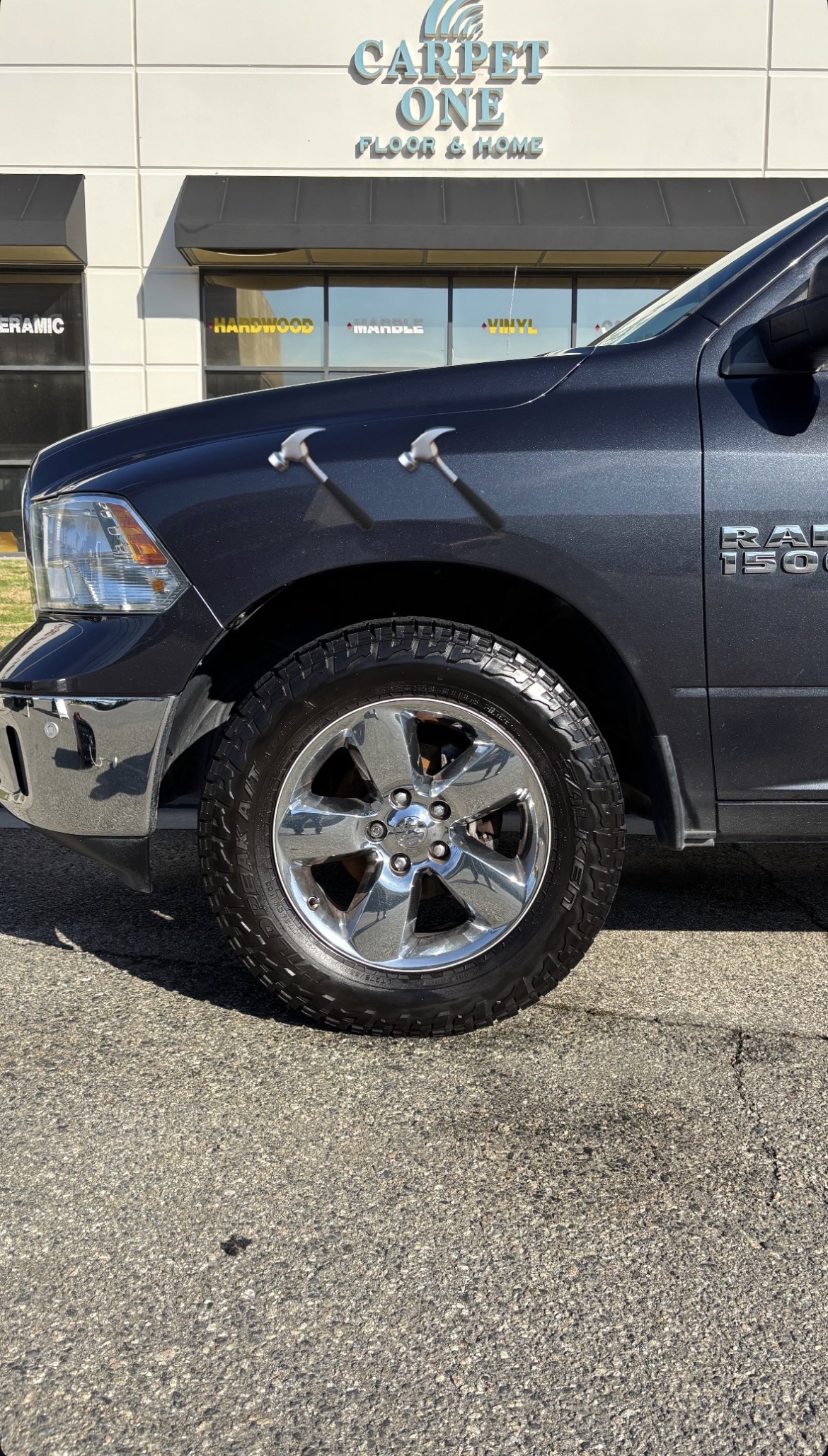 RAM 1500 wheel after detailing — polished chrome finish